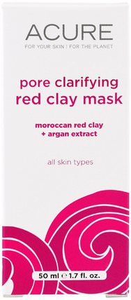 Pore Clarifying Red Clay Mask, 1.7 fl oz (50 ml) by Acure Organics, 美容，面膜，泥面膜 HK 香港