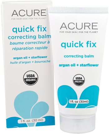 Quick Fix Correcting Balm, Argan Oil + Starflower, 1 fl oz (30 ml) by Acure Organics, 洗澡，美容，摩洛哥堅果面部護理 HK 香港