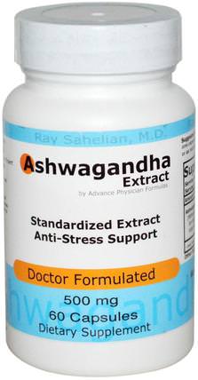 Ashwagandha Extract, 500 mg, 60 Capsules by Advance Physician Formulas, 補充劑，adaptogen，ashwagandha withania somnifera HK 香港