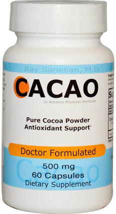 Cacao, 500 mg, 60 Capsules by Advance Physician Formulas, 健康，能量，補品，抗氧化劑 HK 香港