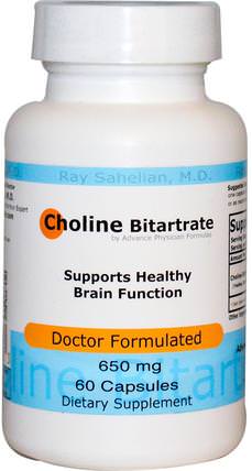 Choline Bitartrate, 650 mg, 60 Capsules by Advance Physician Formulas, 維生素，膽鹼 HK 香港