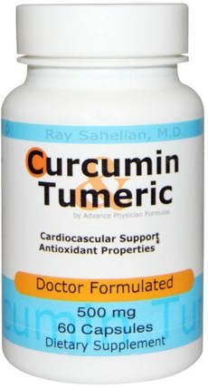 Curcumin Turmeric, 500 mg, 60 Capsules by Advance Physician Formulas, 補充劑，抗氧化劑，薑黃素 HK 香港