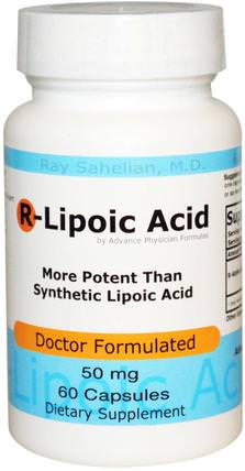R-Lipoic Acid, 50 mg, 60 Capsules by Advance Physician Formulas, 補充劑，抗氧化劑，α硫辛酸，α硫辛酸050毫克，硫辛酸 HK 香港