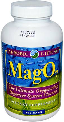 Mag 07, Oxygenating Digestive System Cleanser, 180 Veggie Caps by Aerobic Life, 補品，礦物質，鎂 HK 香港