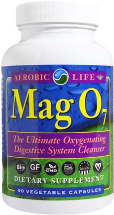 Mag 07, The Ultimate Oxygenating Digestive System Cleanser, 90 Veggie Caps by Aerobic Life, 補品，礦物質，氧化鎂 HK 香港