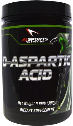 D-Aspartic Acid, 0.66 lbs (300 g) by AI Sports Nutrition, 健康，能量，補充劑，氨基酸，l天冬氨酸 HK 香港