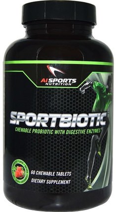 Sportbiotic, Strawberry Flavor, 60 Chewable Tablets by AI Sports Nutrition, 補充劑，益生菌，穩定的益生菌 HK 香港