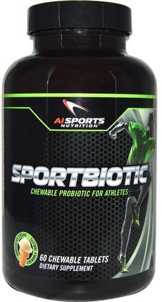 Sportbiotic, Vanilla Ice Cream, 60 Chewable Tablets by AI Sports Nutrition, 補充劑，益生菌，穩定的益生菌 HK 香港