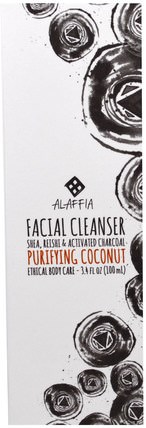 Facial Cleanser, Purifying Coconut, 3.4 fl oz (100 ml) by Alaffia, 美容，面部護理，洗面奶 HK 香港