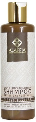 Shea & Honey Nourishing Shampoo, Citrus Blossom, 8 fl oz (235 ml) by Alaffia, 洗澡，美容，頭髮，頭皮，乳木果油，洗髮水，護髮素 HK 香港