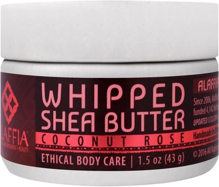 Whipped Shea Butter, Coconut Rose, 1.5 oz (43 g) by Alaffia, 健康，皮膚，身體黃油，沐浴，美容，乳木果油 HK 香港