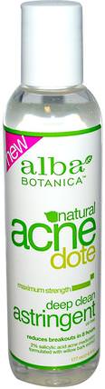 Acne Dote, Deep Clean Astringent, Oil-Free, 6 fl oz (177 ml) by Alba Botanica, 美容，痤瘡外用產品，面部調色劑 HK 香港