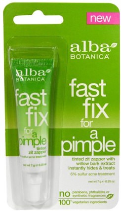 Fast Fix For A Pimple, 7 g (0.25 oz) by Alba Botanica, 美容，粉刺外用產品，粉刺，皮膚型粉刺易發皮膚 HK 香港