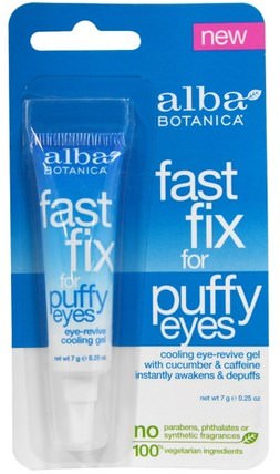 Fast Fix For Puffy Eyes, 0.25 oz (7 g) by Alba Botanica, 美容，眼霜，面部護理，皮膚 HK 香港