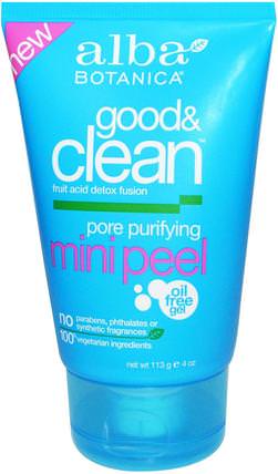 Good & Clean, Pore Purifying Mini Peel, 4 oz (113 g) by Alba Botanica, 美容，面部護理，潔面乳，面膜，粉刺，瑕疵面膜 HK 香港