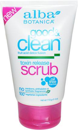 Good & Clean, Toxin Release Scrub, 4 oz (113 g) by Alba Botanica, 美容，面部護理，洗面奶 HK 香港