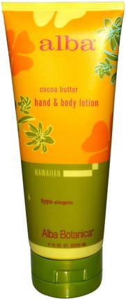 Hand & Body Lotion, Cocoa Butter, 7 fl oz (200 ml) by Alba Botanica, 沐浴，美容，潤膚露，alba botanica夏威夷線 HK 香港