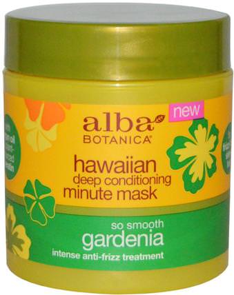Hawaiian Deep Conditioning, Minute Mask, Gardenia, 5.5 oz (156 g) by Alba Botanica, 洗澡，美容，護髮素，摩洛哥堅果 HK 香港