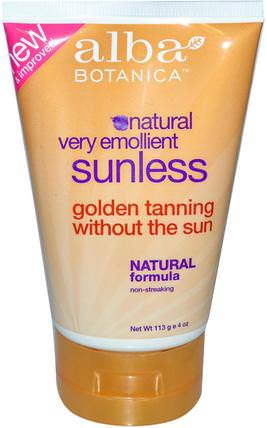 Natural Very Emollient, Sunless Tanning Lotion, 4 oz (113 g) by Alba Botanica, 洗澡，美容，自曬黑乳液 HK 香港