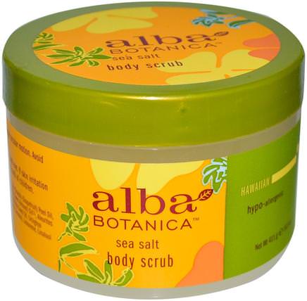 Body Scrub, Sea Salt, 14.5 oz (411 g) by Alba Botanica, 浴，美容，身體磨砂，alba botanica夏威夷線 HK 香港