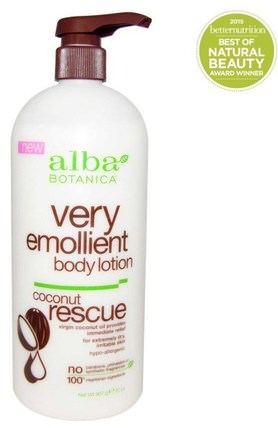 Very Emollient, Body Lotion, Coconut Rescue, 32 oz (907 g) by Alba Botanica, 洗澡，美容，潤膚露 HK 香港