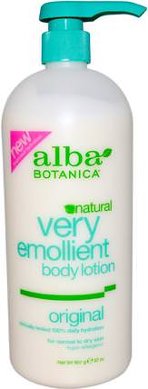 Natural Very Emollient, Body Lotion, Original, 32 oz (907 g) by Alba Botanica, 洗澡，美容，潤膚露 HK 香港