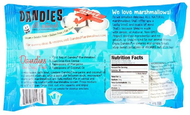 健康 - Dandies, All Natural Vanilla Marshmallows, 10 oz (283 g)