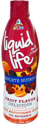 Nutritech, Liquid Life Multi Vitamin, Fruit Flavor, 32 oz (946 ml) by All One, 維生素，液體多種維生素，所有營養素多種維生素和礦物質 HK 香港