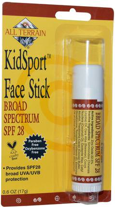 KidSport Face Stick, SPF 28, 0.6 oz (17 g) by All Terrain, 美容，面部護理，曬傷防曬，兒童健康，嬰兒及兒童產品 HK 香港