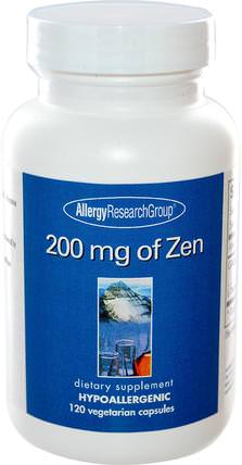 200 mg of Zen, 120 Veggie Caps by Allergy Research Group, 補充劑，gaba（γ氨基丁酸），茶氨酸 HK 香港