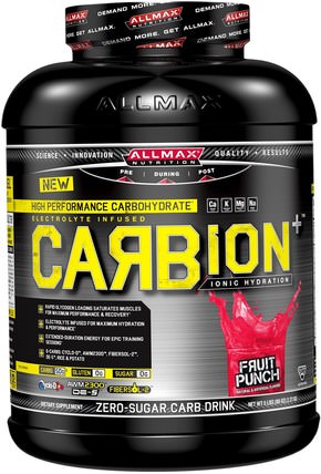 CARBion+, Maximum Strength Electrolyte + Hydration Energy Drink, Fruit Punch, 5 lbs (2.35 k) by ALLMAX Nutrition, 運動，鍛煉 HK 香港
