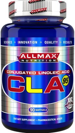 CLA95, 90 Softgels by ALLMAX Nutrition, 減肥，飲食，cla（共軛亞油酸），運動 HK 香港