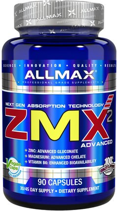 ZMX2 High-Absorbtion Magnesium Chelate, 90 Capsules by ALLMAX Nutrition, 體育，zma HK 香港