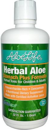 Inc, Herbal Aloe, Stomach Plus Formula, 32 fl oz (1 Quart) by Aloe Life International, 補充劑，蘆薈，蘆薈液，健康，消化，胃 HK 香港