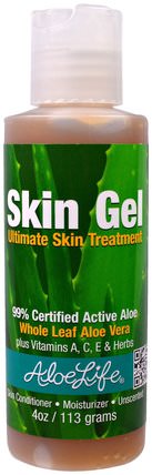Inc, Skin Gel, Ultimate Skin Treatment, Unscented, 4 oz (113 g) by Aloe Life International, 沐浴，美容，蘆薈乳液乳液凝膠 HK 香港