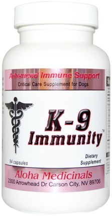 84 Capsules by Aloha Medicinals K-9 Immunity for Dogs, 寵物護理，寵物狗的補充 HK 香港
