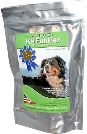 Hip & Joint Formula, For Senior Dogs, Liver & Beef Flavored, 60 Wafers by Aloha Medicinals K9 FullFlex, 寵物護理，寵物狗，jerkys骨頭和餅乾 HK 香港