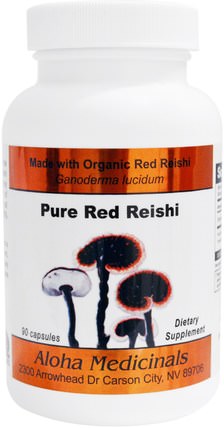 90 Capsules by Aloha Medicinals Pure Red Reishi Capsules, 補充劑，adaptogen，靈芝蘑菇 HK 香港
