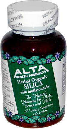 Herbal Organic Silica with Bioflavonoids, 120 Tablets by Alta Health, 補充劑，礦物質，二氧化矽（矽） HK 香港