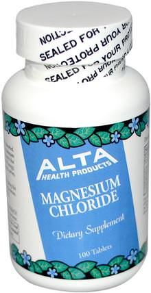 Magnesium Chloride, 100 Tablets by Alta Health, 補充劑，礦物質，氯化鎂 HK 香港