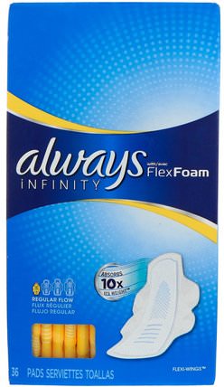 Infinity Flex Foam with Wings, Regular Flow, 36 Pads by Always, 健康，女性 HK 香港