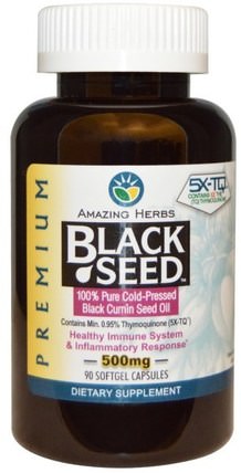 Black Seed, 500 mg, 90 Softgel Capsules by Amazing Herbs, 草藥，黑種子 HK 香港