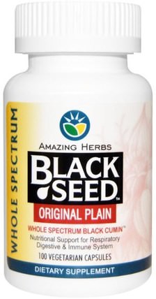 Black Seed, Original Plain, 100 Veggie Caps by Amazing Herbs, 草藥，黑種子 HK 香港