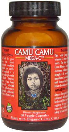 Camu Camu, Mega-C, 60 Veggie Caps by Amazon Therapeutics, 補充劑，抗氧化劑，camu camu - 天然維生素c HK 香港