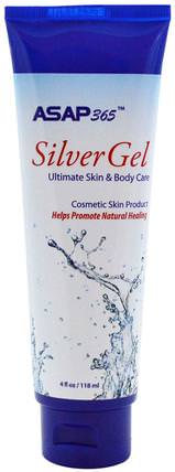 ASAP 365, Silver Gel, Ultimate Skin & Body Care, 4 fl oz (118 ml) by American Biotech Labs, 健康，皮膚 HK 香港