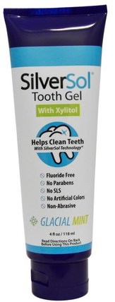SilverSol Tooth Gel, With Xylitol, Glacial Mint, 4 fl oz (118 ml) by American Biotech Labs, 沐浴，美容，口腔牙齒護理，木糖醇口腔護理，牙膏 HK 香港