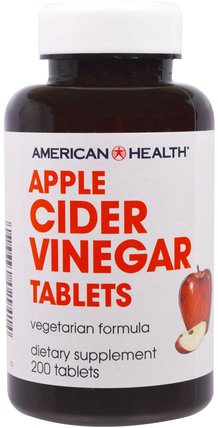 Apple Cider Vinegar Tablets, 200 Tablets by American Health, 補充劑，蘋果醋 HK 香港