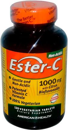 Ester-C, 1000 mg, 120 Veggie Tabs by American Health, 維生素，維生素c，酯類c生物類黃酮 HK 香港