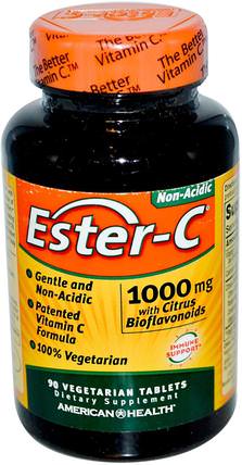 Ester-C, 1000 mg, 90 Veggie Tabs by American Health, 維生素，維生素c，酯類c生物類黃酮 HK 香港