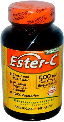 Ester-C, 500 mg, 120 Veggie Caps by American Health, 維生素，維生素c，酯類c生物類黃酮 HK 香港